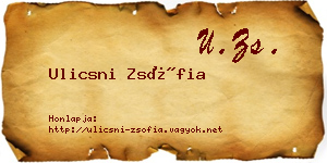 Ulicsni Zsófia névjegykártya
