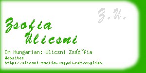 zsofia ulicsni business card